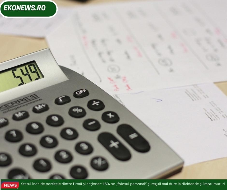 Statul închide portițele dintre firmă și acționar: 16% pe „folosul personal” și reguli mai dure la dividende și împrumuturi